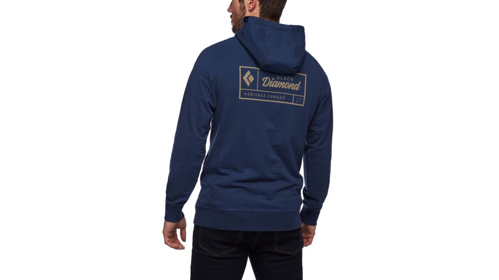 Demo, Black Diamond Heritage Logo FZ Hoodie - Mens, Ink Blue, Medium, AP7300284014MED1