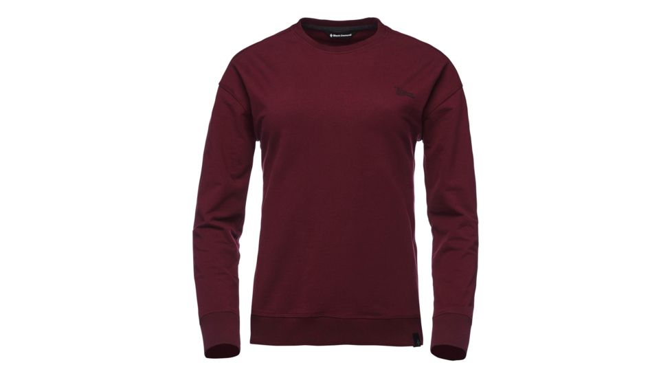 Demo, Black Diamond W Ridge Logo Crew - Womens, Bordeaux, Small, AP7300336018SML1