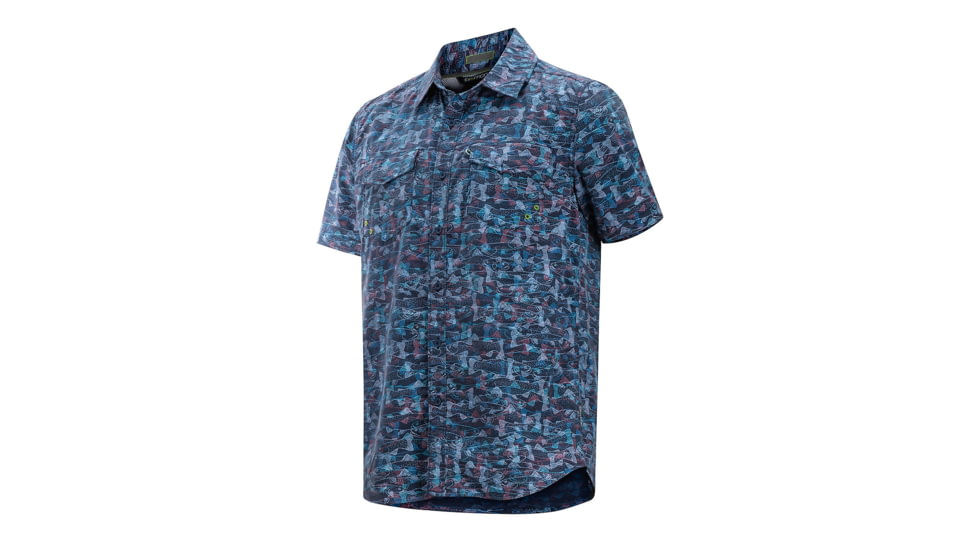 Demo, ExOfficio Estacado Short Sleeve, Navy Fishline, M, 10023249-5618-M