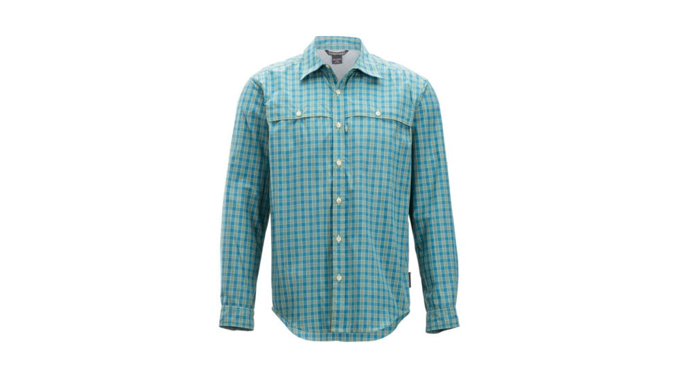 Demo, ExOfficio Vuelo Gingham Long Sleeve - Mens, Citronella, Medium, 1001-3229-Citronella-M