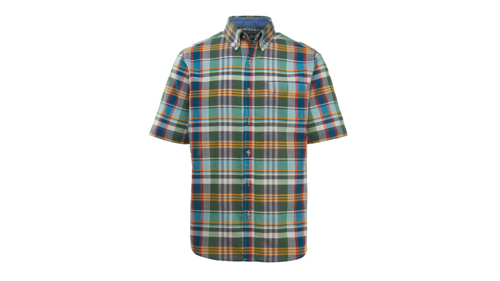 Demo,Woolrich Men's Timberline Short-Sleeve Classic Shirt, Ink Blue Multi, L, 6161-IBM-DEMO