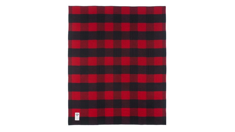 DEMO, Woolrich Seven Springs Soft Wool Blanket, Buffalo Red and Black, 92473-BRB-DEMO