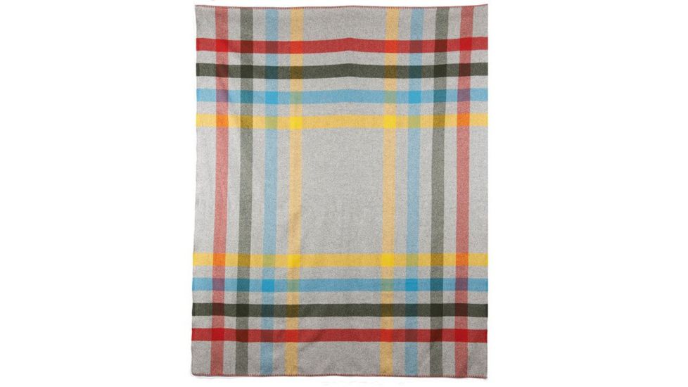DEMO, Woolrich Seven Springs Soft Wool Blanket, Navy Plaid, 92473-NVY-DEMO