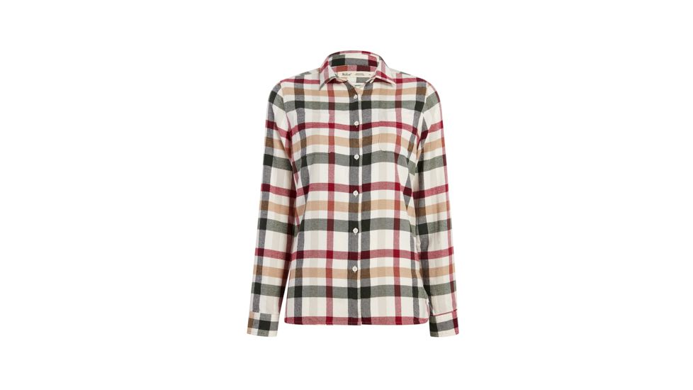 Demo,Woolrich Womens The Pemberton Flannel Shirt, Ivory Multi, M, 2464-IVU-DEMO