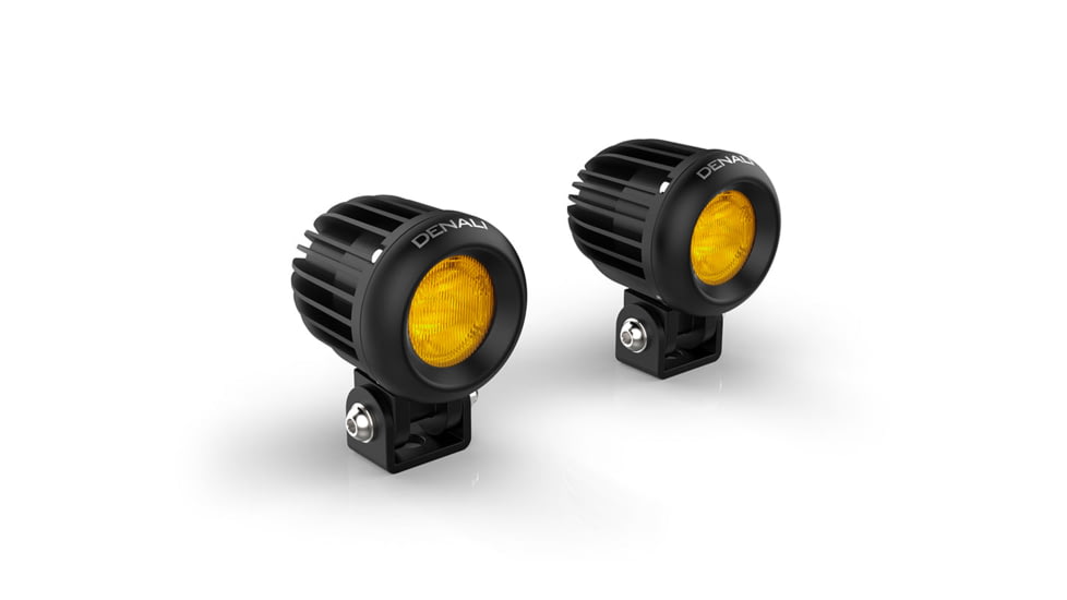 Denali Electronics Driving Lights Kit, D2 X2, Amber Lenses, Fender Mount, Black, One Size, kd2x2ambelene-fender-mt