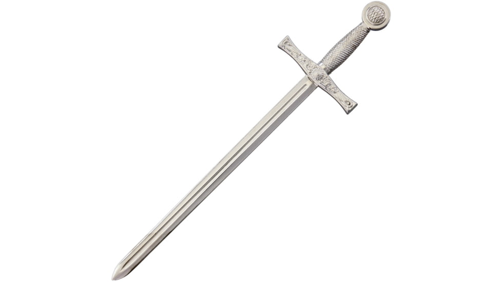 Denix Excalibur Sword Letter Opener, 8 false edge blade, Silver finish handle, DX3080