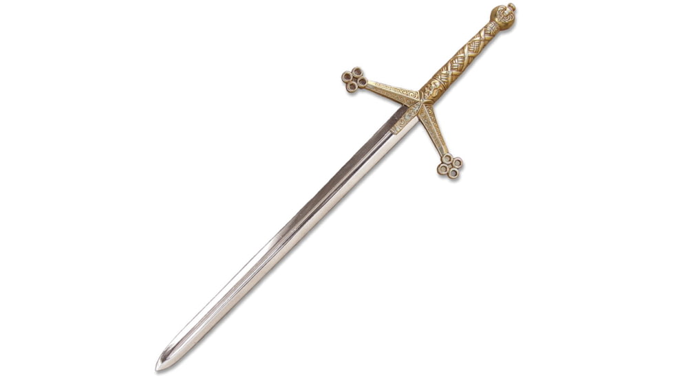 Denix Letter Opener Claymore, 10 overall, Mirror polished unsharpened blade with antique bra, DX3047