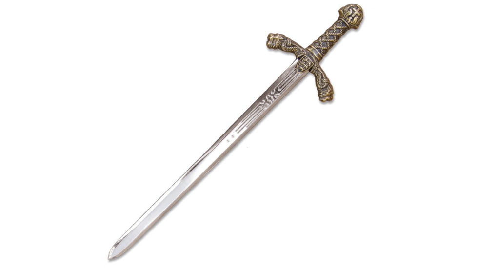 Denix Letter Opener Richrd Lionheart, 9.75 overall, Mirror polished unsharpened blade with antique bra, DX3032