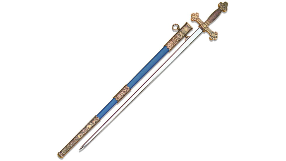 Denix Masonic Ceremonial Sword, 25 blade, Simulated gold cruciform metal handle and guard, DX4119