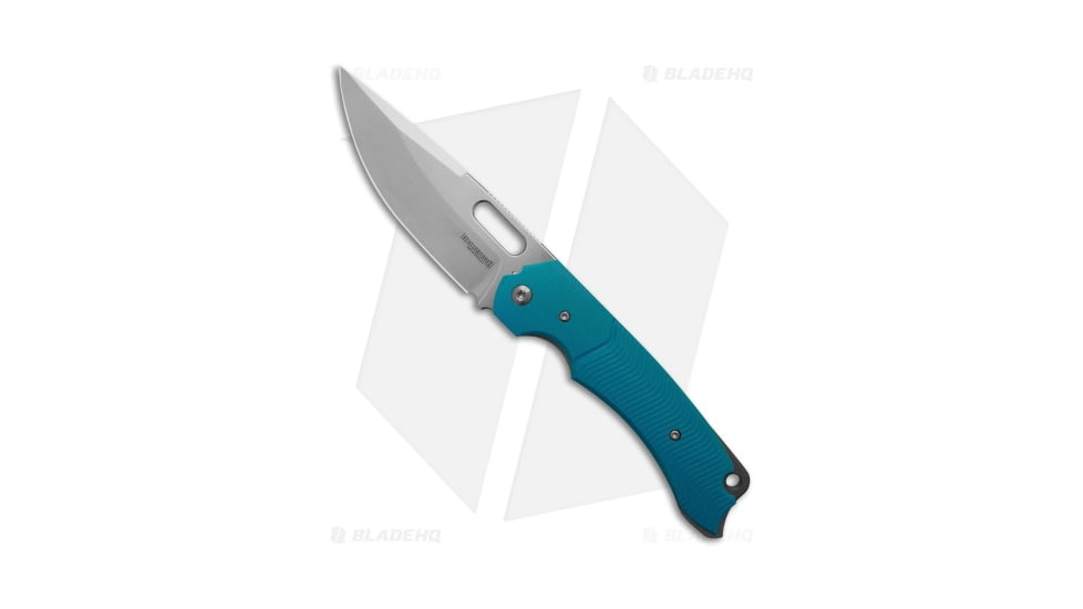 Dervish Knives Navajo EDC Midtech Folding Knife, 4.25in, CPM MagnaCut, Drop Point Blade, G-10, Blue Handle, Blue/Gray, 9.375 inch, BHQ-202915