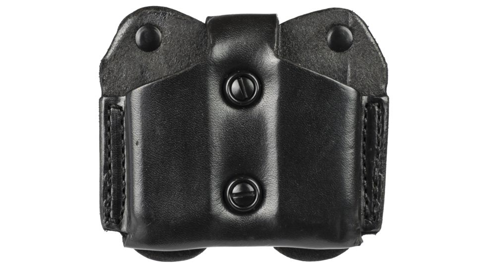DeSantis Double Magazine Leather Pouch, Long Single Stack 380cal, Ambidextrous, Plain, Black, A01BJBBZ0