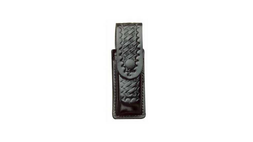 DeSantis Black - Basketweave - Single Magazine Pouch With Flap - Brass Snap U49BLJJZ2