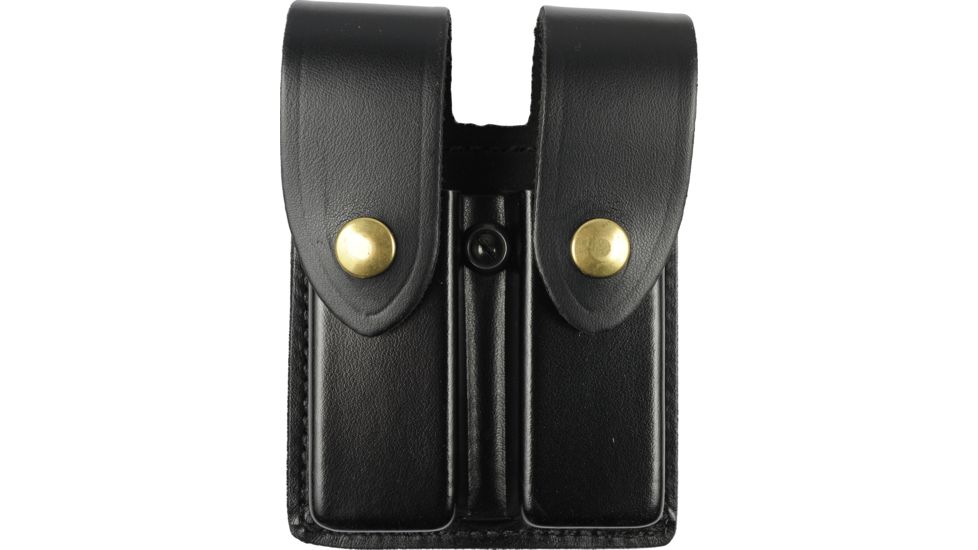 DeSantis Black - Plain - Double Mag Pouch - Brass Snap U41BJEEZ2