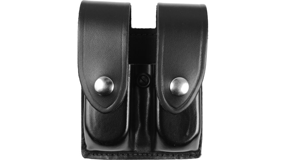 DeSantis Black - Plain - Double Mag Pouch - Nickel Snap U41BJHHZ1
