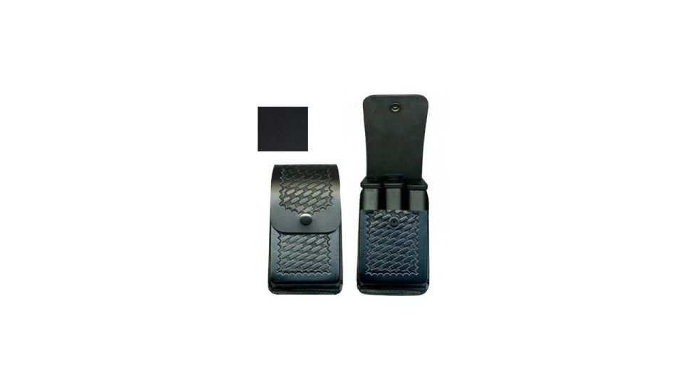 DeSantis Black - Plain - Pac-Three Magazine Pouch - Nickel Snaps U86BJWWZ1