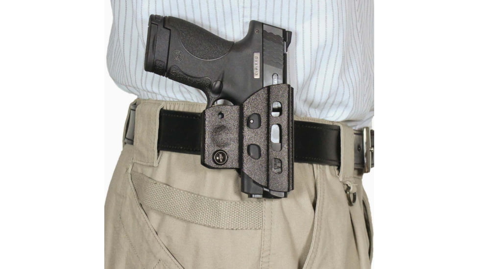 DeSantis C.H.A.M.P. Belt Kydex Holster, S&amp;W M&amp;P Shield 9/40, Ambidextrous, Kydex, Black, 128KJX7Z0