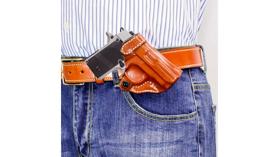 DeSantis Criss-Cross, Belt Holster, Right Hand, Tan 155TA8JZ0