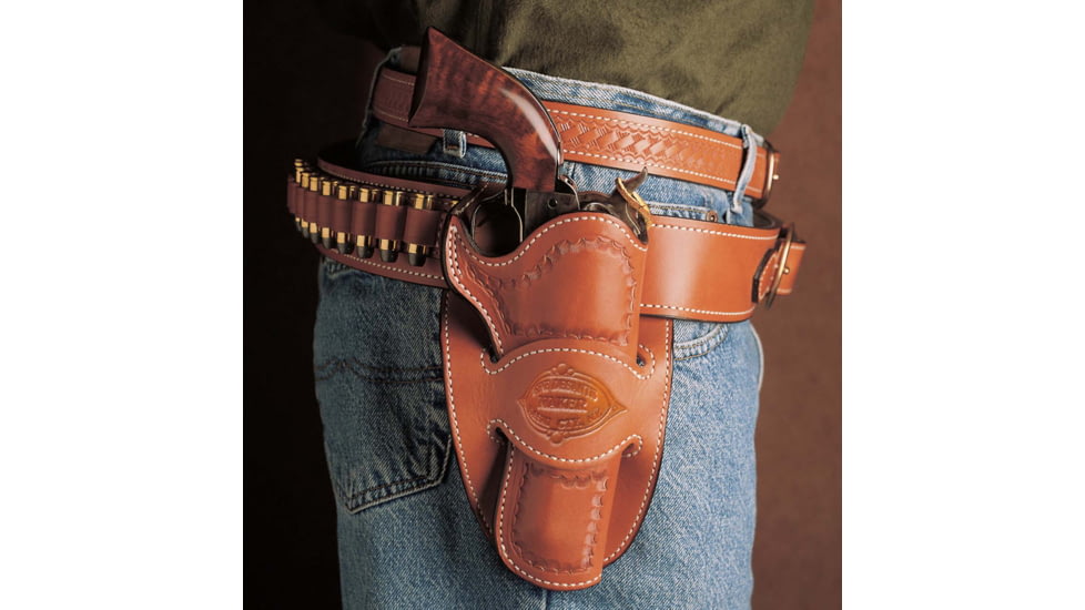 DeSantis Desperado Leather Belt Holster, Ruger Vaquero 4 3/4in, Colt SAA 4 3/4in, Right Hand, Lined, Tan, 088TC54Z0