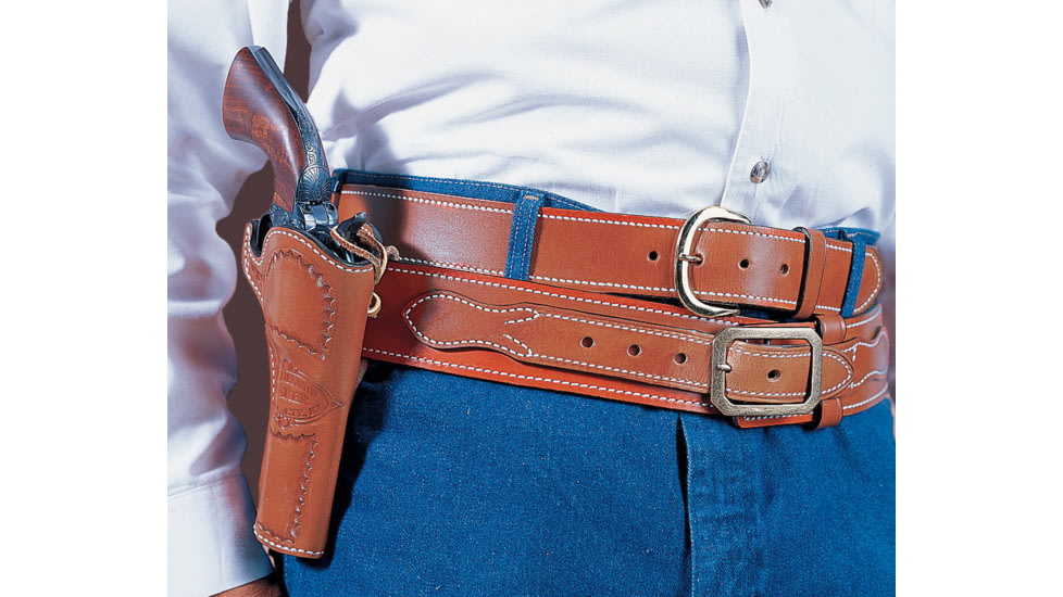 DeSantis Doc Holliday Leather Belt Holster, Colt SAA 3 1/2in, Ruger Vaquero 3 1/2in, Left Hand, Lined, Tan, 081TD53Z0