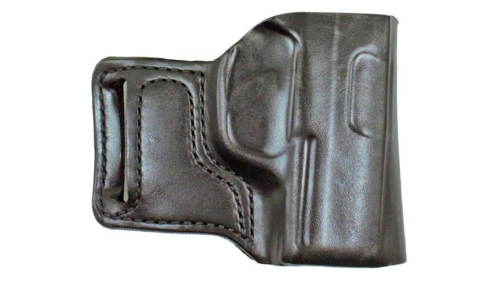 DeSantis E-Gat Slide Belt Leather Holster, SIG Sauer P238/Colt Mustang/Colt Pony/Springfield Armory 1911/Kimber Micro Carry, Right Hand, Plain, Black, 115BAP6Z0