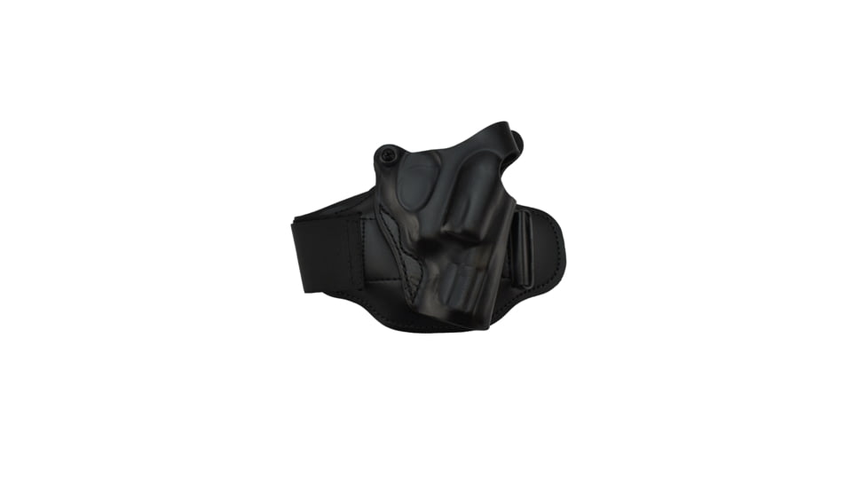 DeSantis Leather Ankle Holster, S&amp;W J 332, 340, 342, 432PD, 442, 640, 640-1, 642, M&amp;P 340 2in-2 1/4in, Right Hand, Plain, Black, 044BAS1Z0