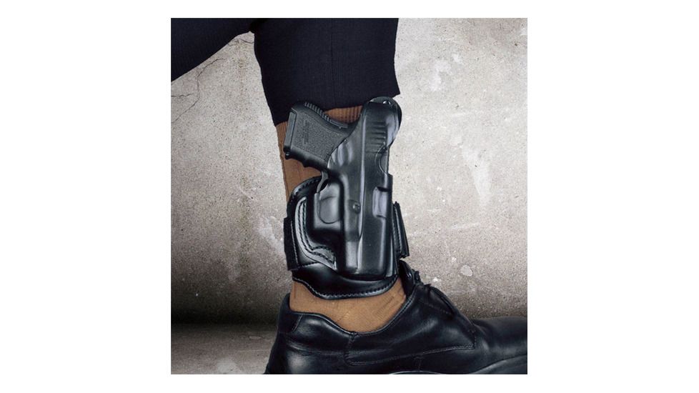 DeSantis Leather Ankle Rig, Black, Left Hand, 044BB4CZ0