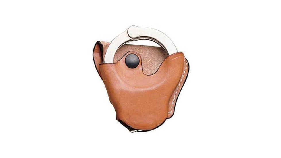 DeSantis Leather Handcuff Case, S&amp;W 100, Ambidextrous, Plain, Tan, A04TJG1Z0