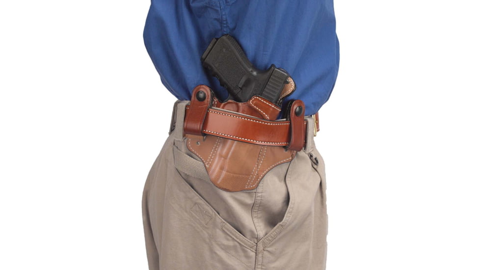 DeSantis Mad Max Leather IWB Holster, Glock 17, 19, 22, 23, 31, 32, 19X, 45, Right Hand, Plain, Tan, 112TAB2Z0