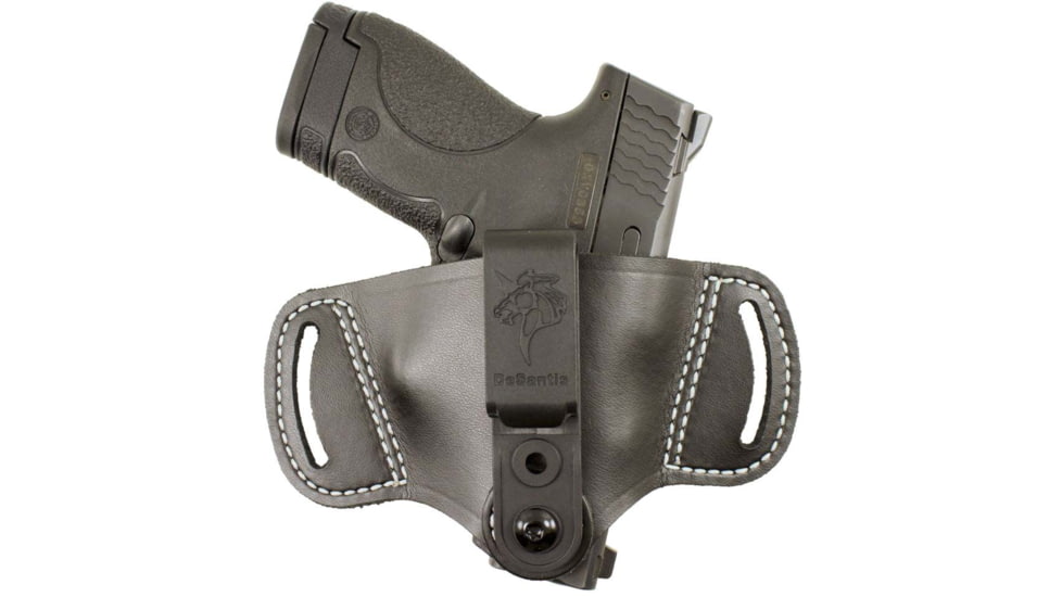 DeSantis Outback Belt Leather Holster, Fits Most Small Autos and 1911S, Ambidextrous, Plain, Black, 145BJG1Z0