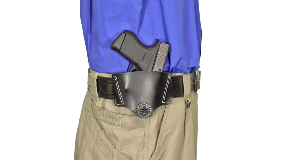 DeSantis Outback Belt Leather Holster, Fits Most Small Autos and 1911S, Ambidextrous, Plain, Black, 145BJG1Z0