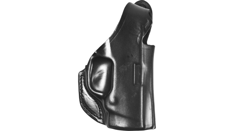 DeSantis Quick Snap Leather Belt Holster, S&amp;W Bodyguard 380cal, S&amp;W M&amp;P Bodyguard w/ Integrated CTC Laser, Right Hand, Plain, Black, 027BAU7Z0
