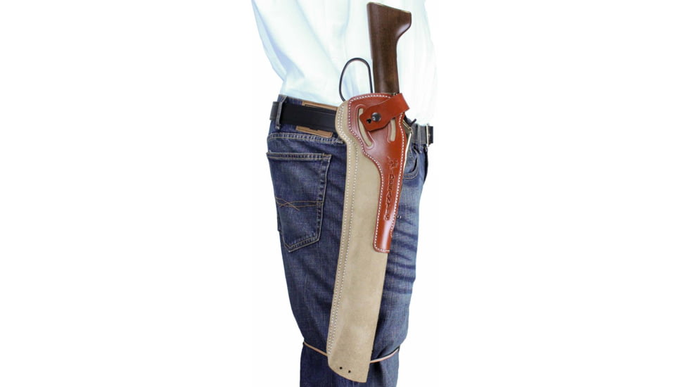 DeSantis Ranchero Ambidextrous Western Rig, Fits Mares Legs Rifles From Henry, Rossi, Winchester and Others, Ambidextrous, Plain, Natural, 183NJG2Z0