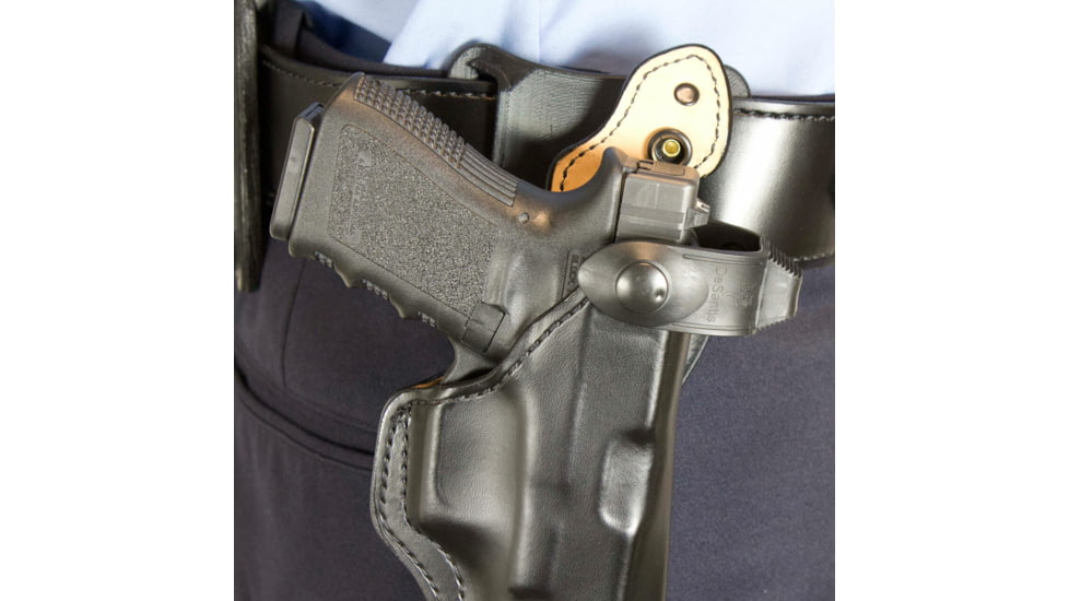 DeSantis Safety Star Leather OWB Holster, S&amp;W L 4in, Right Hand, Lined, Black, 015PC34Z0