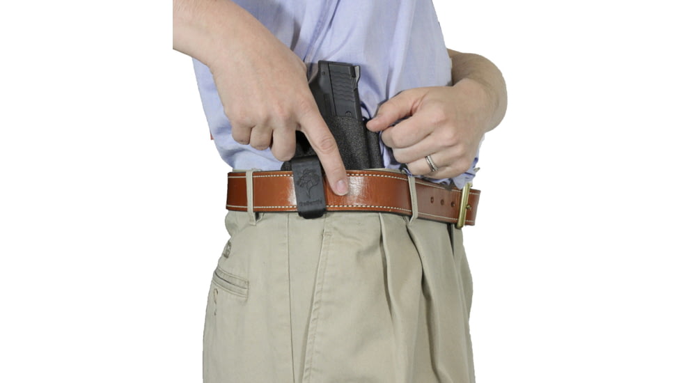 DeSantis Slim-Tuk Leather IWB Holster, Kimber R7 Mako w/ or w/out Red Dot, Ambidextrous, Black, 137KJ7RZ0