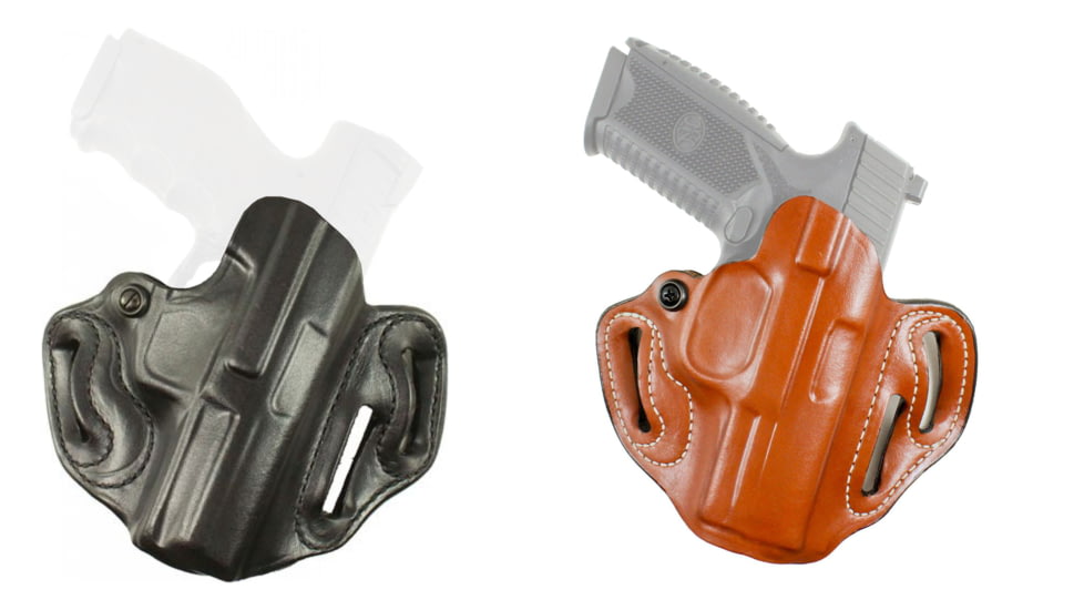 DeSantis Speed Scabbard Leather Belt Holsters for Glocks, Ruger, Sig Sauer, S&amp;W, Black, Tan