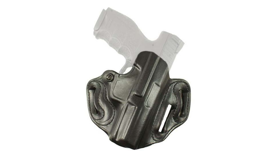 DeSantis Speed Scabbard Leather OWB Belt Holsters - Glock, Glock 20, 21, 21SF, Right Hand, Plain, Black, 002BAN7Z0