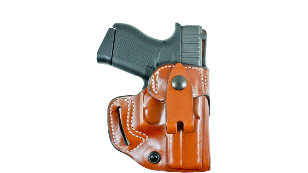 DeSantis The Osprey OWB/IWB Leather Holster, Glock 26, 26 Gen 5, 27, 33, Right Hand, Plain, Tan, 159TAE1Z0