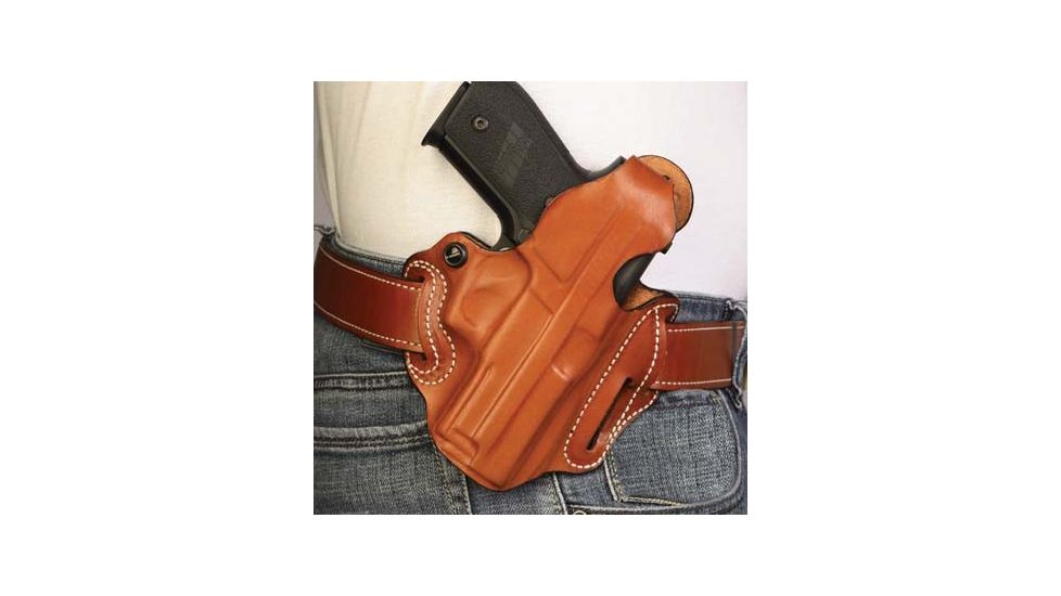 DeSantis Thumb Break Scabbard Holster - Left, Tan, Lined, Basketweave, 3 Slot 001THL7Z0 - FITS S&amp;W M&amp;P COMPACT 9MM/40CAL