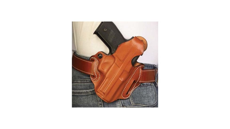 DeSantis Thumb Break Scabbard Holster, Left Hand, Hudson Mfg. H9, Tan, 001TB5IZ0