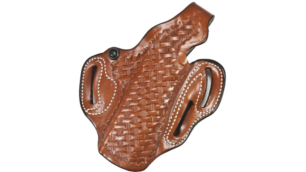 DeSantis Thumb Break Scabbard Holster - Right Hand, Tan, Unlined, Basketweave, 3 Slot 001TET6Z0 - FITS KIMBER PRO TLE/RL II 4in.