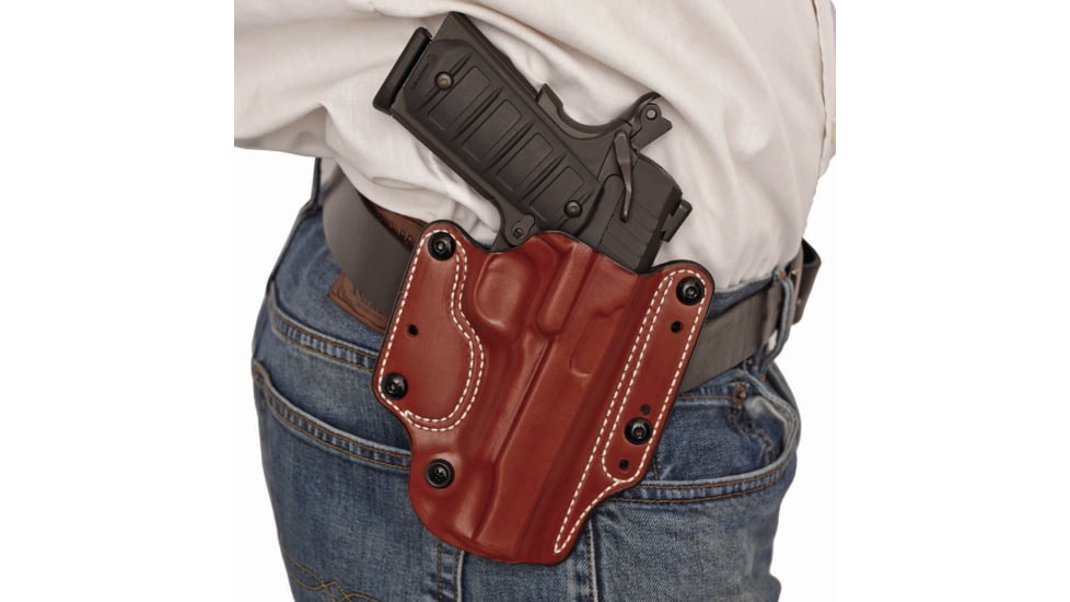 DeSantis Variable 13 OWB Leather Holster, Glock 19, 19 Gen 5, 19X, 23, 32, 36, 45, Ambidextrous, Plain, Tan, 170TJB6Z0