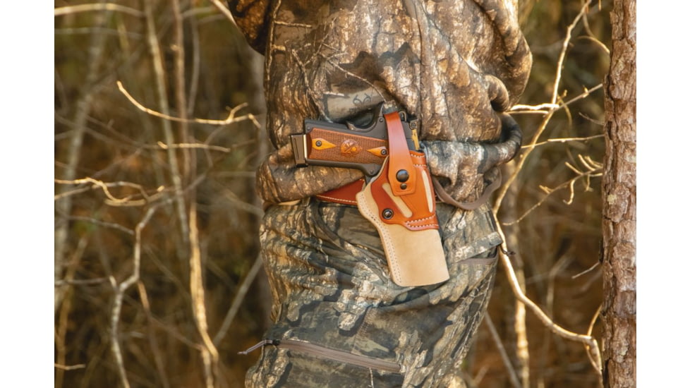 DeSantis The Wild Hog OWB Leather Belt Holster, Ruger Wrangler 7 1/2in, Ambidextrous, Natural, 189NJ5XZ0