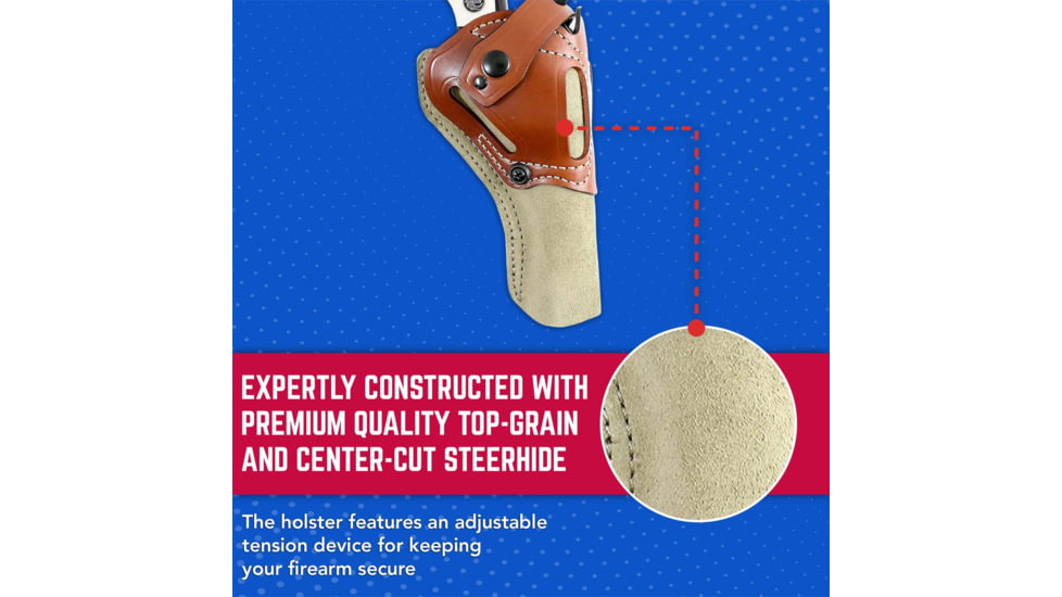 DeSantis Wild Hog OWB Leather Belt Fits Ruger Wrangle, Natural, 189NJ5XZ0