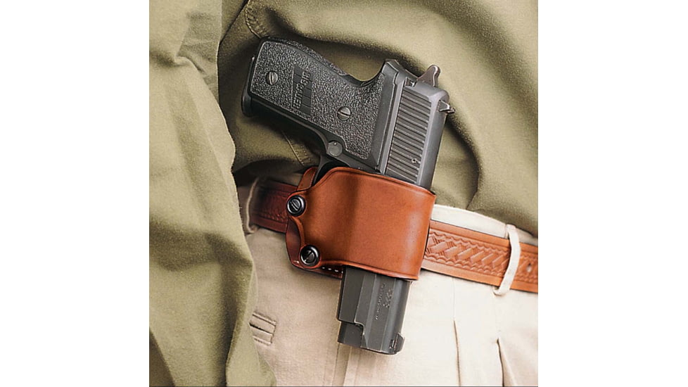 DeSantis Yaqui Slide Leather Belt Holster, Fits Most Single Action Autos, Right Hand, Plain, Tan, 023TASAZ0