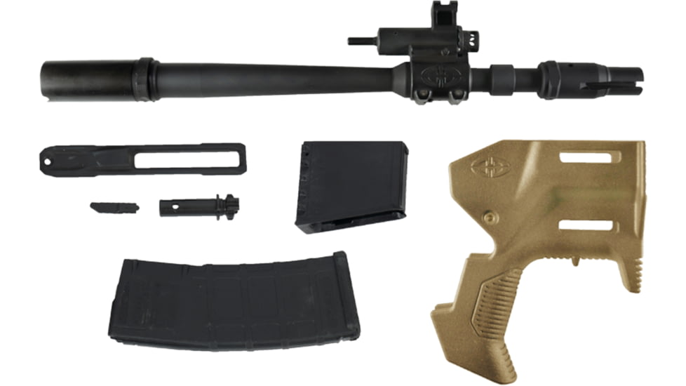 USED Desert Tech MICRON Side Eject Caliber Conversion Kit, w/ Bolt, 11.5in 5.56x45mm NATO/ .223 Remington Barrel, 10 Round Magazine, Flat Dark Earth, MDR-CK-B1130-SE-F-10RD, EDEMO1, Condition Fair, Scratches