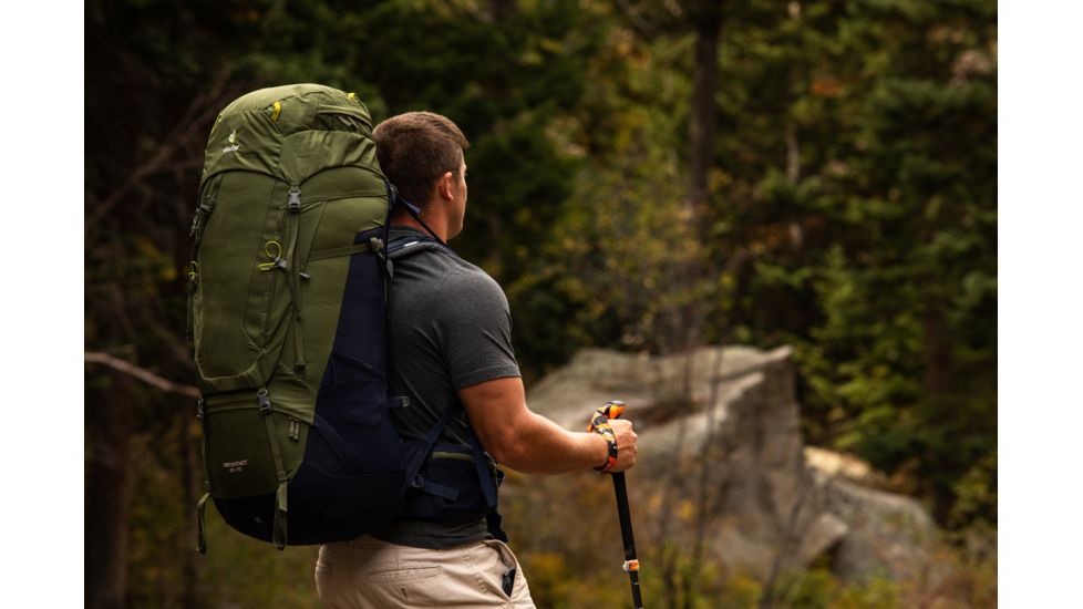 Deuter Aircontact 65 + 10 Backpack - Mens, Khaki/Navy, 75L, 332051923250