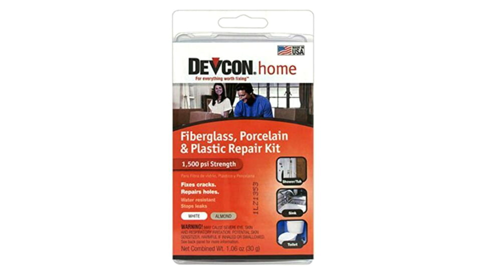 Devcon Fiberglass, Porcelain And Plastic Repair Kit /Almond, White, 002-90216