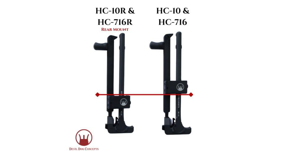 Devil Dog Concepts AR-10/AR308 Side Charging Handle w/Aluminum Traditional Pull Handle, Black, AR-10/AR308 ,.308, 10DDCHC013