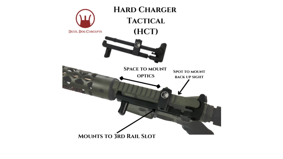 Devil Dog Concepts Tactical Hard Charger w/Aluminum Folding Handle, Black, Standard ,5.56/.223, DDCHC033
