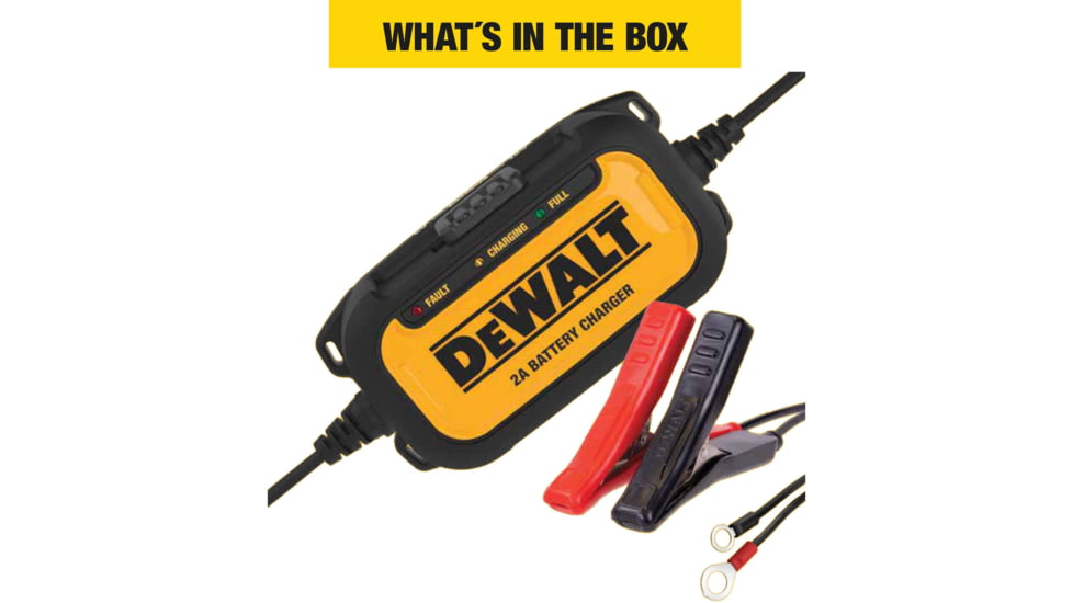 DeWALT 2 Amp Professional Automotive Battery Charger and Maintainer, Yellow/Black, DXAEC2